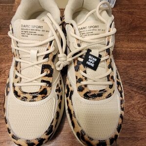 Darc Sport Cream and Leopard Athletic Shoes